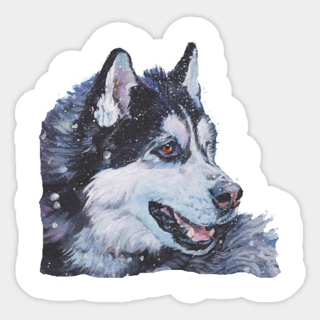 Siberian Husky Fine Art Painting Sticker by LASHEPARD